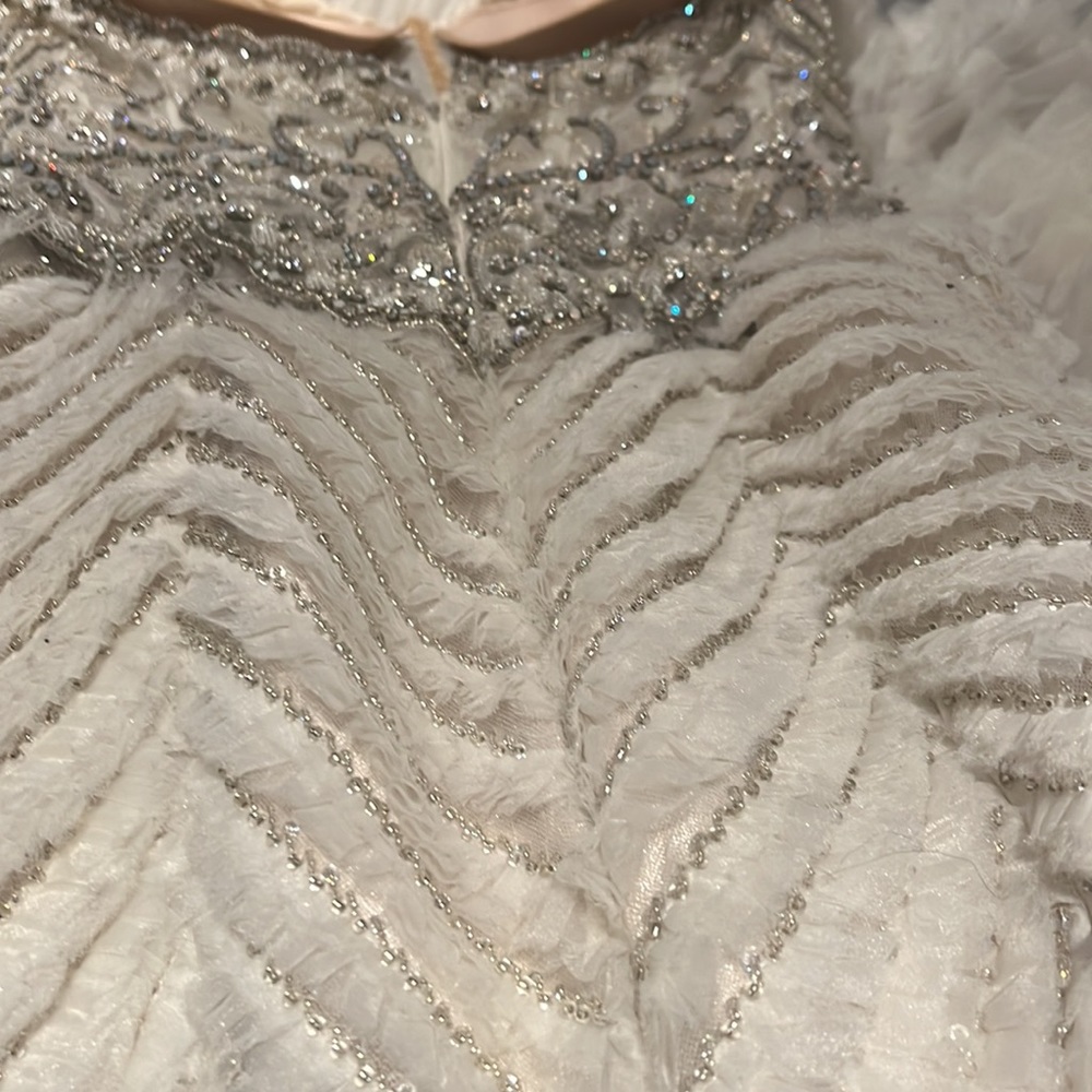 Eve of Milady Amalia Carrara Silk Sequin Swarovski Crystal Trumpet Mermaid Gown - Picture 13 of 17